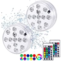 Luz subacuática LED- Luces Sumergibles con 16 Colores 13 LEDs- Luz LED Impermeable- Control Remoto Luz Subacuática para…